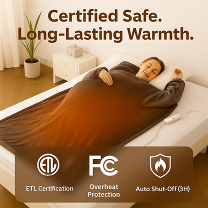 Heated Blanket with Foot Pockets