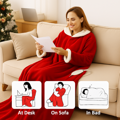 Heated Blanket with Foot Pockets